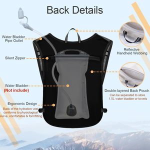 Sac à dos d'hydratation léger personnalisé en nylon pour la course à pied, la randonnée, le vélo, les activités de plein air, pour femmes et hommes - Product Image 4