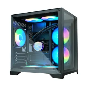 Manmu Factory Price Customized Tempered Glass Argb Computer Case Fan Towers Pc Case ATX for Deskshop