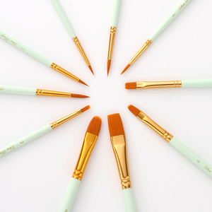 10 pinceaux ronds à pointe fine en nylon pour artistes, pour <span class=keywords><strong>peinture</strong></span> acrylique, huile et aquarelle - Product Image 6