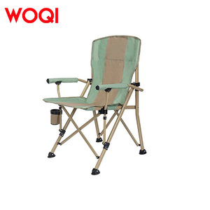 Chaise de camping pliable en aluminium Woqi, couleur vert matcha, tissu Oxford, pour jardin et terrasse - Product Image 2
