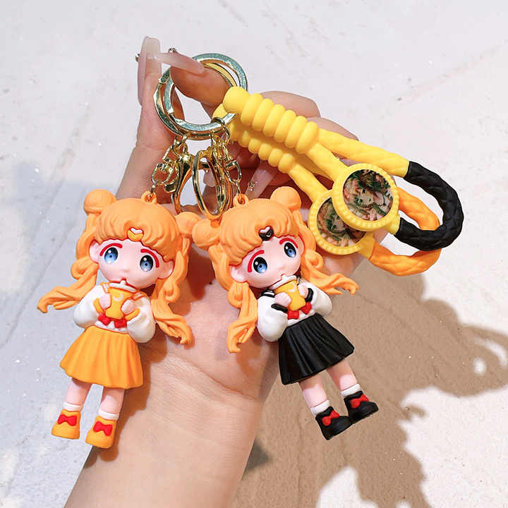 New Arrival Sailor Moon Keychain Mini Cartoon Tsukino Usagi Key Chain ...