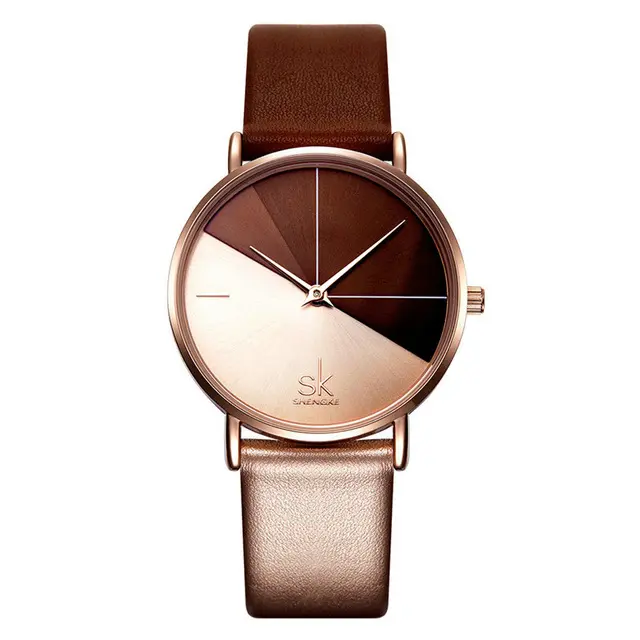 SK 0095 orologi in pelle di lusso da donna orologi al quarzo moda creativa per orologio da polso da donna Reloj SHENGKE relogio feminino