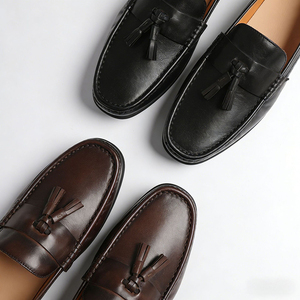 Zapatos Formales de Cuero Vacuno Genuino para Hombre, Mocasines con Borlas, Zapatos de Vestir Sin Cordones para Negocios, Cómodos - Product Image 3
