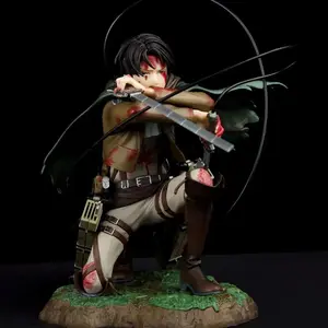 Levi Ackerman Mainan Figur Film Anime Attack On Titan Action Levi Ackerman 18Cm dengan Kotak Warna