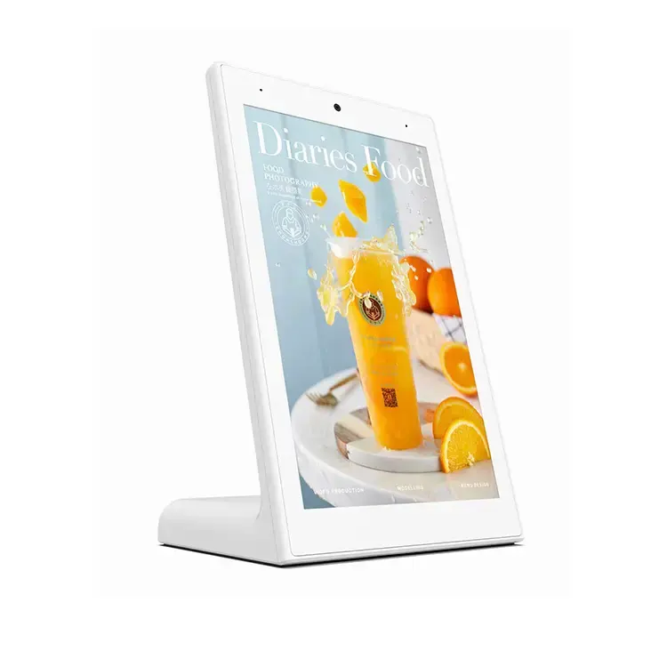 Smart home 8 inch L shape vertical ips screen android tablet pc