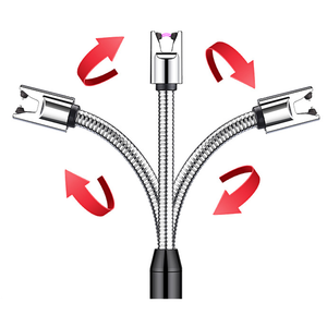 Nouvel <span class=keywords><strong>allumeur</strong></span> d'impulsion de charge d'arc USB Briquet de cuisine rotatif à 360 degrés Durable et résistant au vent - Product Image 4