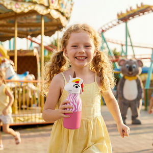 Botella de Agua Aislada de Acero Inoxidable para Niños, con Pajita y Tapa con Forma de Animal, 12oz/20oz, Libre de BPA, Venta al Por Mayor Everich - Product Image 5