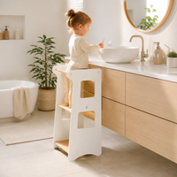 Meubles pour enfants Tolulo modernes, chaise haute pour bébé 4 en 1 en bois massif et table à dessin