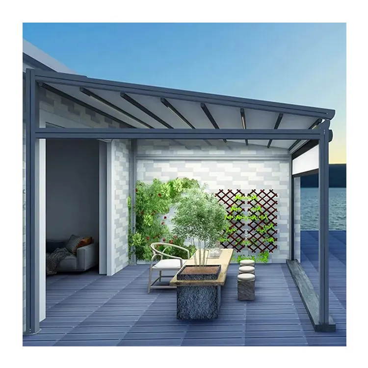 Best out door terrasse 3x3 m pergola in metallo colorato manualmente retrattile con tendalino scorrevole