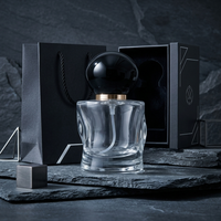 Nouvelle bouteille de parfum cylindrique transparente au design irrégulier, 50 ml, vide, rechargeable, avec vaporisateur et coffret cadeau