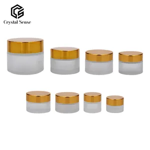 100ml 50ml 30ml 20ml 15ml 10ml 5ml Skincare Cosmetic Glass Container Wholesale Frosted Glass Cosmetic Cream Jar
