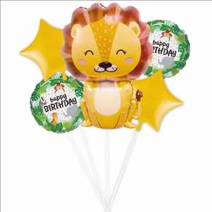 Globos grandes de papel de aluminio para animales, <span class=keywords><strong>5</strong></span> uds., mono, León, cebra, elefante, jirafa, Cocodrilo, globo, decoraciones para fiesta de cumpleaños para el Día de los niños - Product Image 6