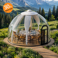 Dôme de camping portable en polycarbonate transparent pour hôtel de luxe, camping de luxe, resort
