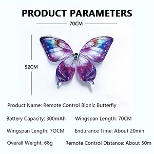 Drone a Forma di Farfalla RC per Matrimoni con Ali Realistiche e Effetti Luminosi LED, Drone Bionico Volante per Eventi - Product Image 3