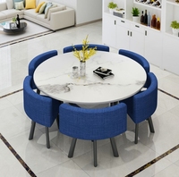 Ensemble Table et Chaises de Salle à Manger Moderne Style Nordique Quatre Places, Mobilier de Maison Stable en Marbre pour Repas au Salon