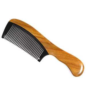 Peine de sándalo y cuerno de buey Meishuge de 15-20 cm, peine para el cabello hecho a mano con dientes finos para la población en general - Product Image 2