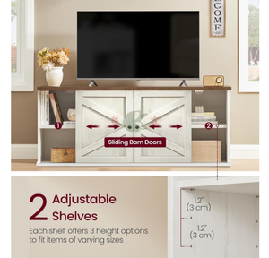 Soporte para <span class=keywords><strong>TV</strong></span> de hasta 65 <span class=keywords><strong>Pulgadas</strong></span>, Centro de Entretenimiento con Gabinetes de Almacenamiento y Puertas Corredizas, Consola Multimedia para Sala de Estar - Product Image 5