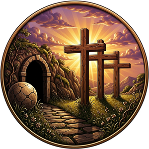 Moneta in Rame Puro 999 da 1 Oz, Stampata a Colori 2D, Commemorativa Religiosa, Croci della Risurrezione e Tombe Vuote - Product Image 6