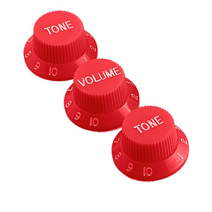 Ensemble de capots et boutons de micros de guitare rouges - 3 capots, 1 volume, 2 tonalités, bouton de commutateur pour pièces de guitare ST - Product Image 3