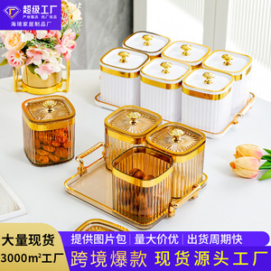 Airtight Food Storage <b>Containers</b> Rectangle <b>Plastic</b> Lid For Grains Spices Beans Nuts Tea Rice Party Use - Product Image 5