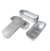 Barquette rectangulaire jetable en aluminium de 200 ml, résistante au four, pour mini-gâteaux, idéale pour la pâtisserie maison, écologique et de qualité alimentaire