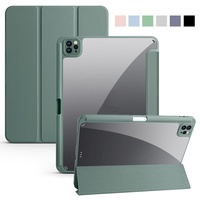 Şeffaf akrilik İnce akıllı kapak için iPad Pro 11 4th 3rd 2nd 1st Gen 2022 2021 2020 2018 yumuşak kenar kalemlik Tablet kılıfı