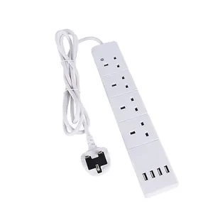 4 way extension lead surge protected uk power strip with 1.8 meters long cord