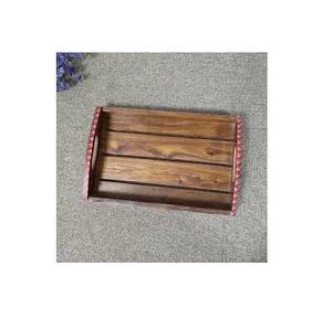 Plateau de service en bois naturel forestier plateau de base en bois solide personnalisé plateau d'affichage plats plateau fait à la main - Product Image 4