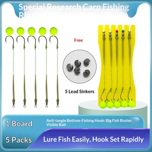 Equipo de Pesca de <span class=keywords><strong>Carpa</strong></span> Europea Anti-Enredos <span class=keywords><strong>con</strong></span> Bola Flotante Verde, Anzuelo Anti-Enredos, Atrae Peces para Carpas Grandes - Product Image 2