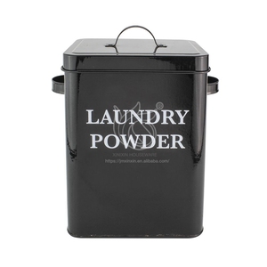 New Design Home Laundry Powder Detergent Storage Container Tin Box Washing Soda Stainless Steel Box For Home Storage