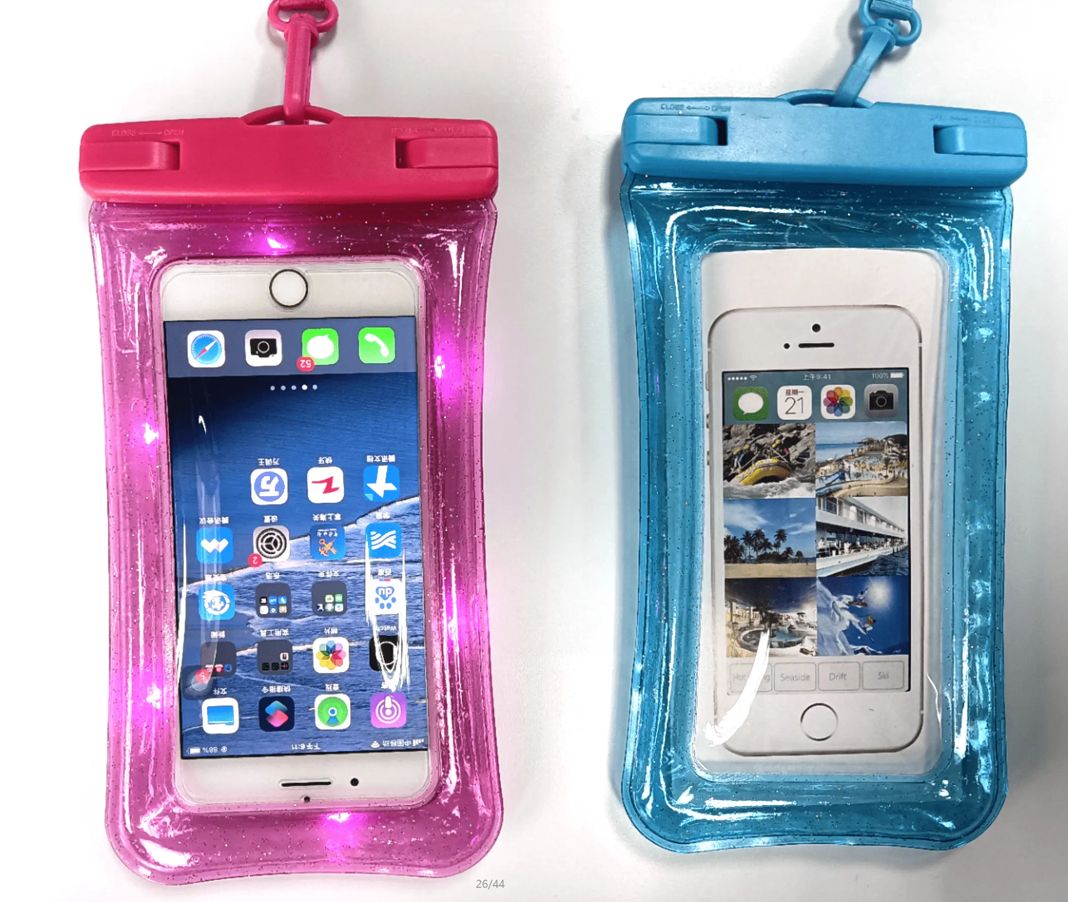 Чехол для телефона, сумки для мобильного телефона с индивидуальным логотипом, универсальные блестящие водонепроницаемые IPX8, плавающие светодиодные мерцающие водонепроницаемые Шэньчжэнь