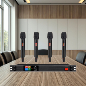 ไมโครโฟนไร้สาย UHF DPLL 4 ช่องสัญญาณ สำหรับการประชุม การร้องเพลง และการพูด - Product Image 3