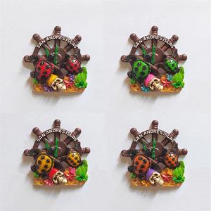 Cadeau souvenir personnalisé aimants <span class=keywords><strong>pour</strong></span> réfrigérateur artisanat en résine personnalisé peinture à la main 3D <span class=keywords><strong>diable</strong></span> poisson tortue aimants <span class=keywords><strong>pour</strong></span> réfrigérateur - Product Image 2