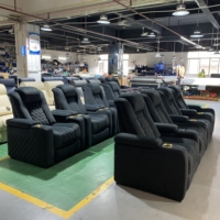 HEISSE Doppel diamant stiche Heimkino-Möbel buntes LED-Licht Home Liegestühle Samt Elektrisches Kino Sofa Liege