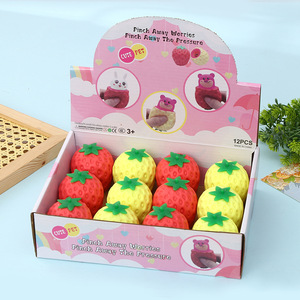 New Strawberry Bunny Squishy Ball Toy Stretch Relief Mesh Squishy Ball <strong>Grape</strong> Ball Squeeze Toy for Kids - Product Image 1