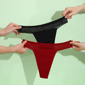 Ropa Interior Menstrual Reutilizable Cómoda, Bragas Tipo Tanga Delgadas y Duraderas de <span class=keywords><strong>Tiro</strong></span> <span class=keywords><strong>Bajo</strong></span>, Suaves, Ventiladas, Transpirables, Absorbentes, Talla 4XL, Tejidas - Product Image 2