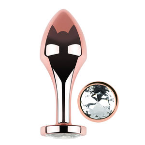 Nuovo Modello Esclusivo Dongkai: Plug Anale XXXL in Oro Rosa con Gioiello in Cristallo, Forma Rotonda per Stimolazione Anale, per Donne/Uomini - Product Image 1