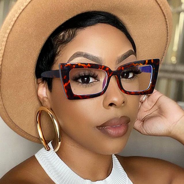 Wholesale Fashion Vintage Prescription Transparent Lens Spectacle Frames Square Cat Eye Optical Glasses Women