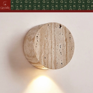 Lámpara de Pared Cilíndrica de Travertino Beige Natural Sólido para Dormitorio, Escalera, Sala de Estar, LED COB, OEM, ODM, Personalizable, GOLDKING - Product Image 2