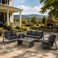 Ensemble de meubles de salon d'extérieur résistant aux intempéries de qualité supérieure pour toutes les saisons, chaise longue et canapé en aluminium pour patio