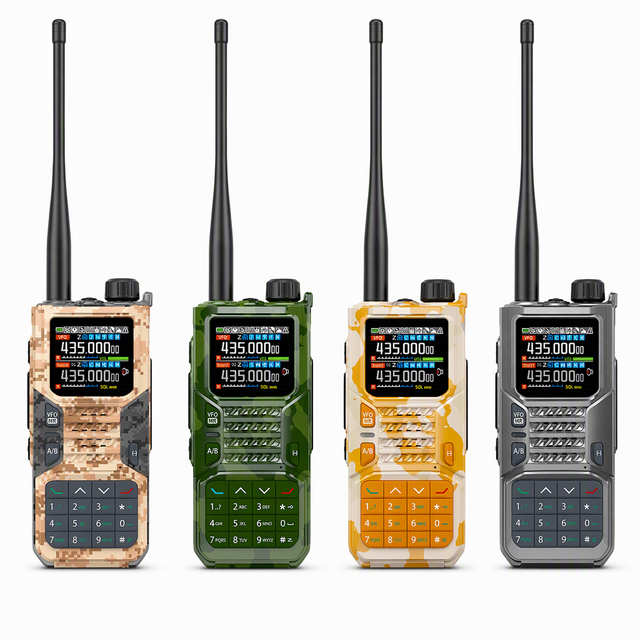 BFRD-55PRO High Power 10W Analog Air Band VHF/UHF Walkie-talkie 0-10KM Range 2000-2500mAh Battery IPX-1 Water Resistant