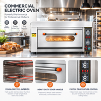 Four à sole électrique commercial 1 sole 2 plateaux pour boulangerie, idéal pour la cuisson du pain et des gâteaux, en acier inoxydable pour boulangerie