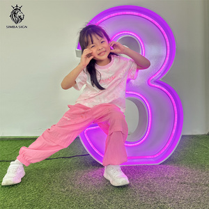 Letrero Simba Personalizado, Letras y Números de Marquesina <span class=keywords><strong>Neón</strong></span> RGB de 3, 4, 5, 6 Pies, Artículos para Fiestas de Cumpleaños 1, 3, 21, 50 - Product Image 1
