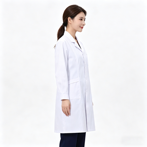 Camice da Laboratorio Premium Antirughe Bianco, Uniforme Medica per Dottori e Personale Ospedaliero - Product Image 2