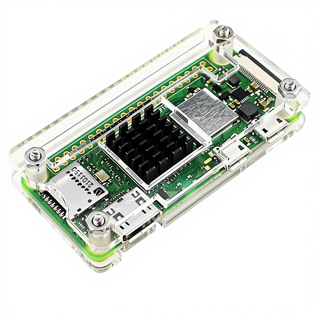 IUniker Raspberry Pi Zero 2 W Case with Heatsink for Adapter OTG Cable Screwdriver Power Switch (IU-RP-032 Clear)
