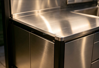 Cuisine extérieure modulaire ignifuge et écologique avec grill et évier, cuisine conteneur portable, pod BBQ multifonctionnel