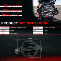 Penutup Pelindung Lampu Depan Logam Hitam Kustom Pabrik, Cocok untuk Honda Cub CT125, Aksesoris Modifikasi Lampu Motor