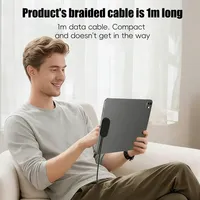 Cable de Carga Magnético para iPad USB-C, Estación de Carga Rápida de 18W/35W con Puerto Libre para Transferencia de Datos, Cargador Portátil de Viaje