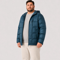 Chaqueta Acolchada de Plumón para Hombre, con Capucha, Cierre Completo, Bolsillos con Cordones, para Invierno, Tallas Grandes y Extra Grandes, 6XL 7XL