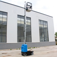Plateforme élévatrice compacte autopropulsée à mât unique 9,5 m en alliage d'aluminium, élévateur électrique pour personne, capacité de charge 125 kg/160 kg